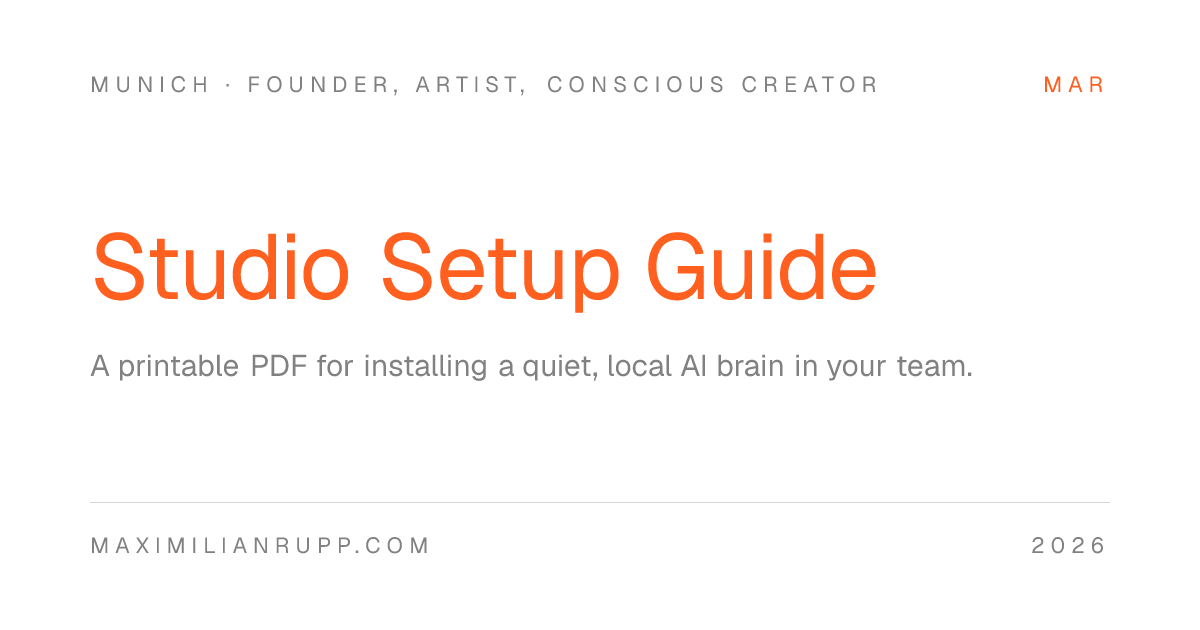Studio Setup Guide — A printable PDF for your team | MAR